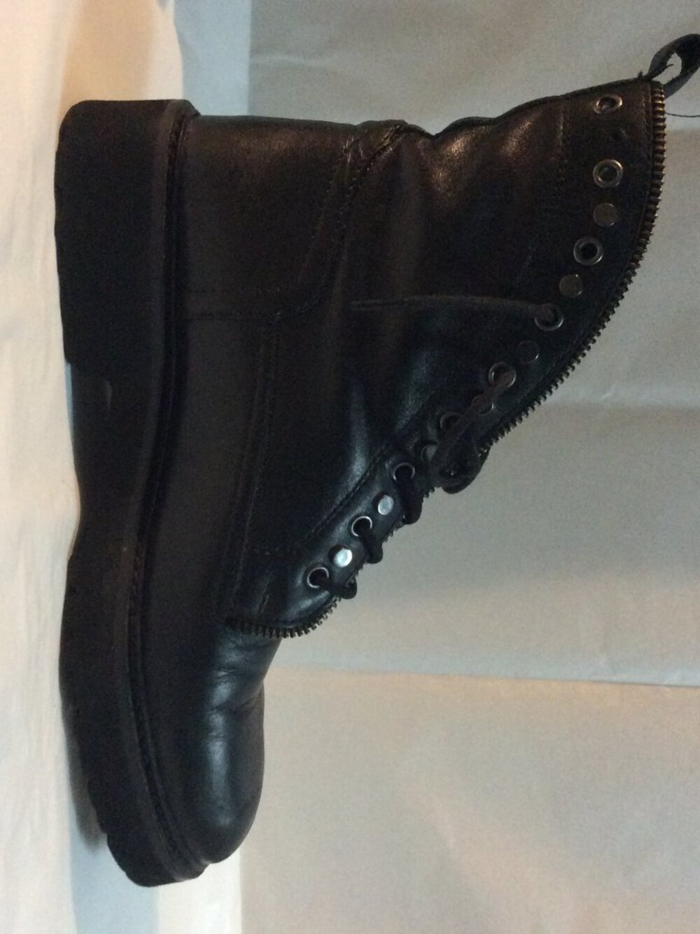 Italian Black Leather Boots Size 38